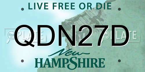 QDN27D New Hampshire License Plate