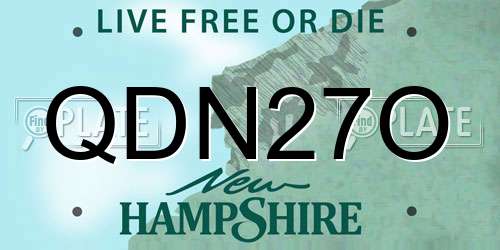 QDN27O New Hampshire License Plate