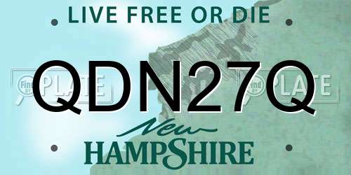 QDN27Q New Hampshire License Plate