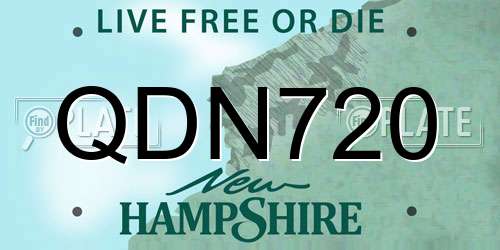 QDN720 New Hampshire License Plate