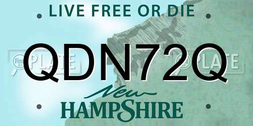 QDN72Q New Hampshire License Plate