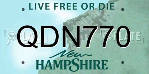 QDN770 New Hampshire License Plate