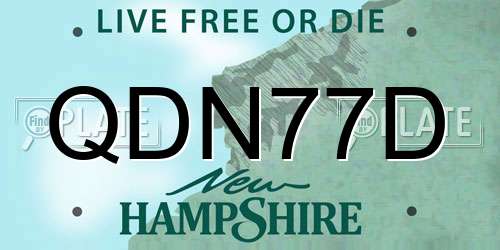 QDN77D New Hampshire License Plate