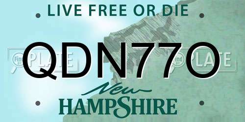 QDN77O New Hampshire License Plate