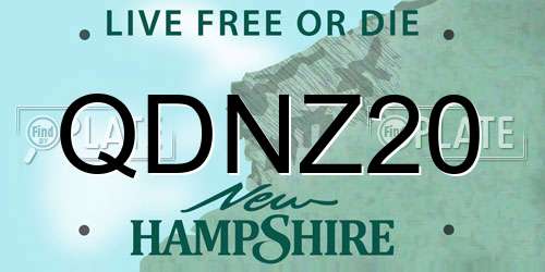 QDNZ20 New Hampshire License Plate