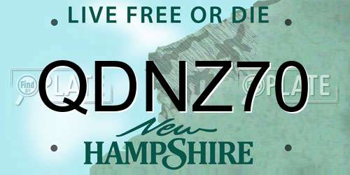 QDNZ70 New Hampshire License Plate