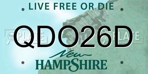 QDO26D New Hampshire License Plate