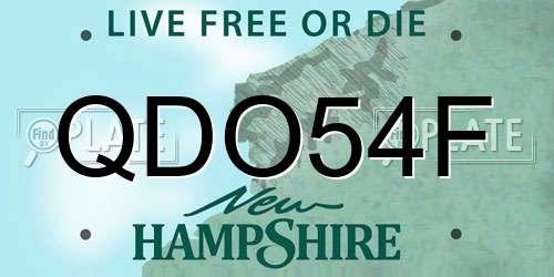 QDO54F New Hampshire License Plate