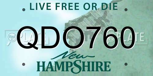 QDO760 New Hampshire License Plate