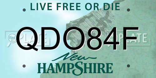 QDO84F New Hampshire License Plate