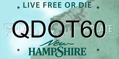 QDOT60 New Hampshire License Plate