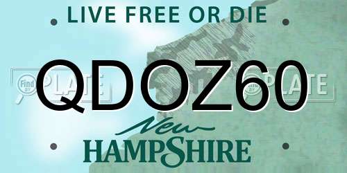 QDOZ60 New Hampshire License Plate