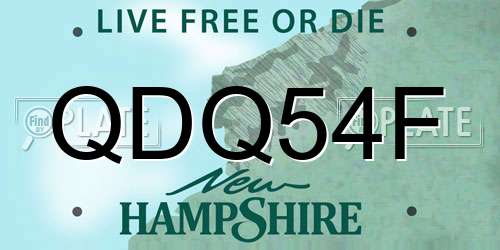 QDQ54F New Hampshire License Plate