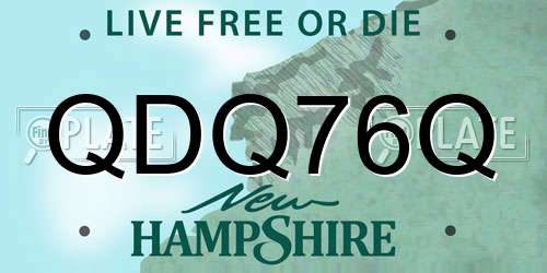QDQ76Q New Hampshire License Plate