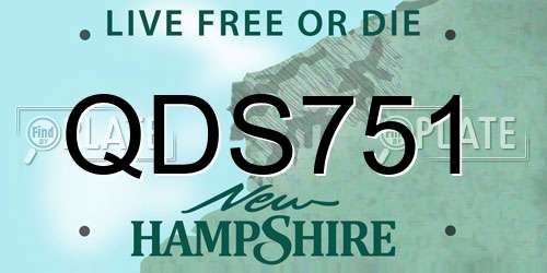 QDS751 New Hampshire License Plate