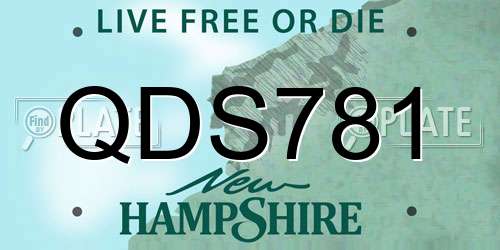 QDS781 New Hampshire License Plate