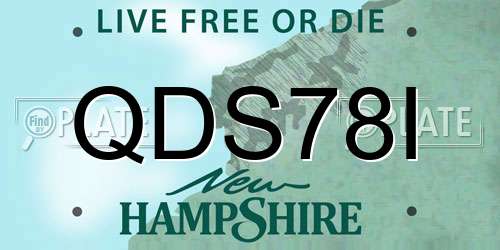 QDS78I New Hampshire License Plate