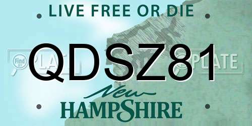 QDSZ81 New Hampshire License Plate