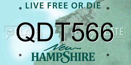 QDT566 New Hampshire License Plate