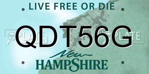 QDT56G New Hampshire License Plate