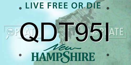 QDT95I New Hampshire License Plate