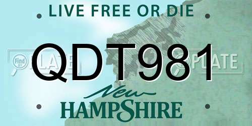 QDT981 New Hampshire License Plate