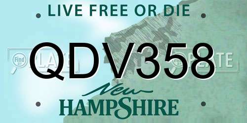 QDV358 New Hampshire License Plate
