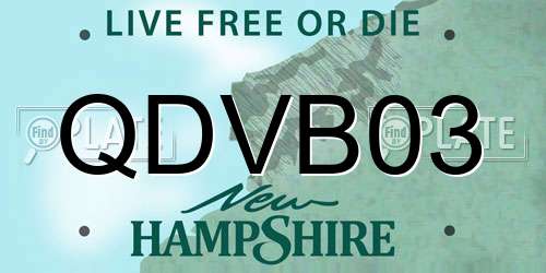 QDVB03 New Hampshire License Plate