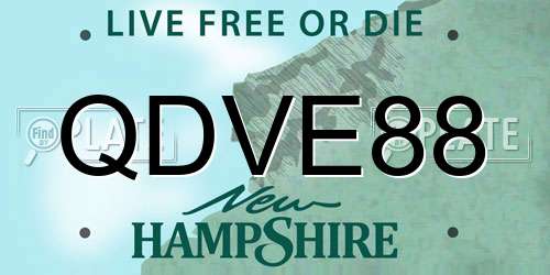 QDVE88 New Hampshire License Plate