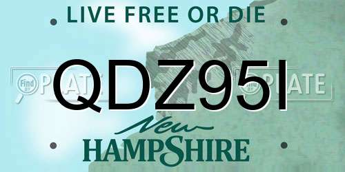 QDZ95I New Hampshire License Plate