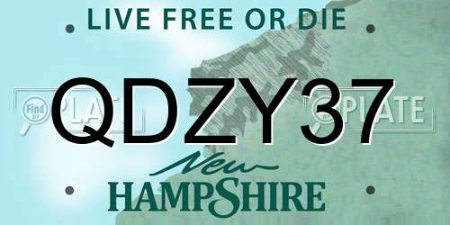 QDZY37 New Hampshire License Plate