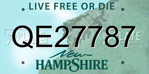 QE27787 New Hampshire License Plate