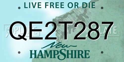 QE2T287 New Hampshire License Plate