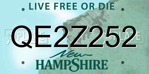 QE2Z252 New Hampshire License Plate