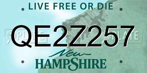 QE2Z257 New Hampshire License Plate