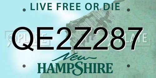 QE2Z287 New Hampshire License Plate