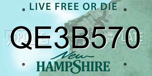 QE3B570 New Hampshire License Plate