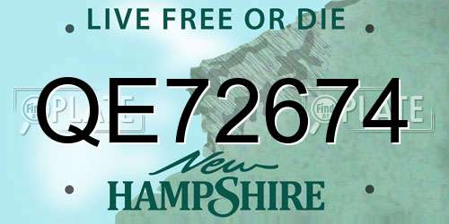 QE72674 New Hampshire License Plate