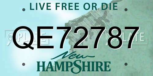 QE72787 New Hampshire License Plate