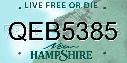 QEB5385 New Hampshire License Plate