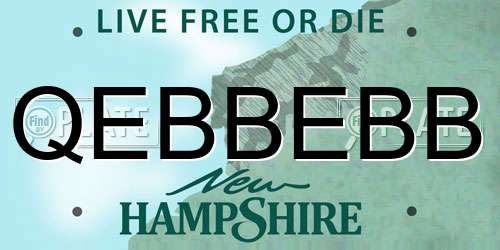 QEBBEBB New Hampshire License Plate