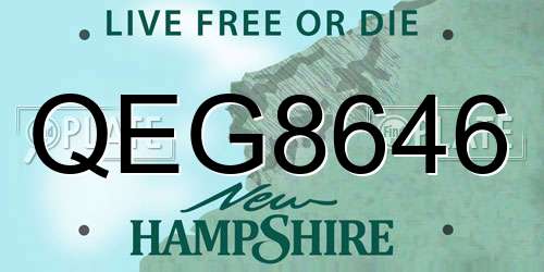 QEG8646 New Hampshire License Plate