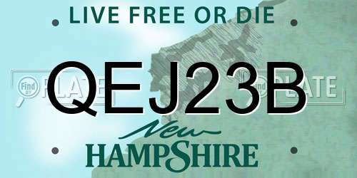 QEJ23B New Hampshire License Plate
