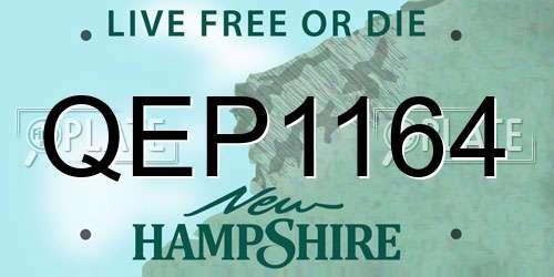 QEP1164 New Hampshire License Plate