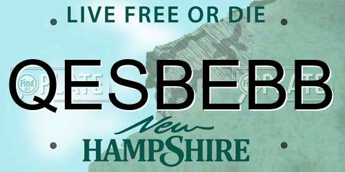 QESBEBB New Hampshire License Plate