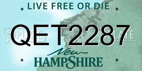 QET2287 New Hampshire License Plate