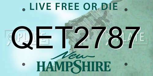 QET2787 New Hampshire License Plate