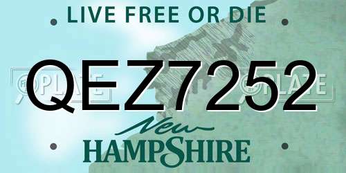QEZ7252 New Hampshire License Plate