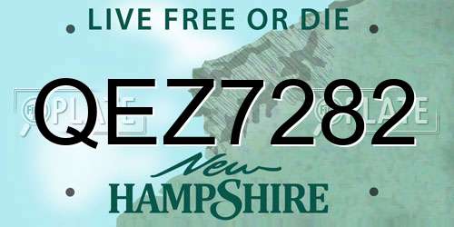 QEZ7282 New Hampshire License Plate