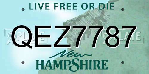 QEZ7787 New Hampshire License Plate